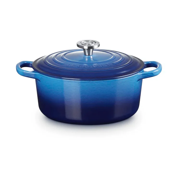 Le Creuset Signature Gusseisen runder Bräter, Azure, 3,3 l Le Creuset