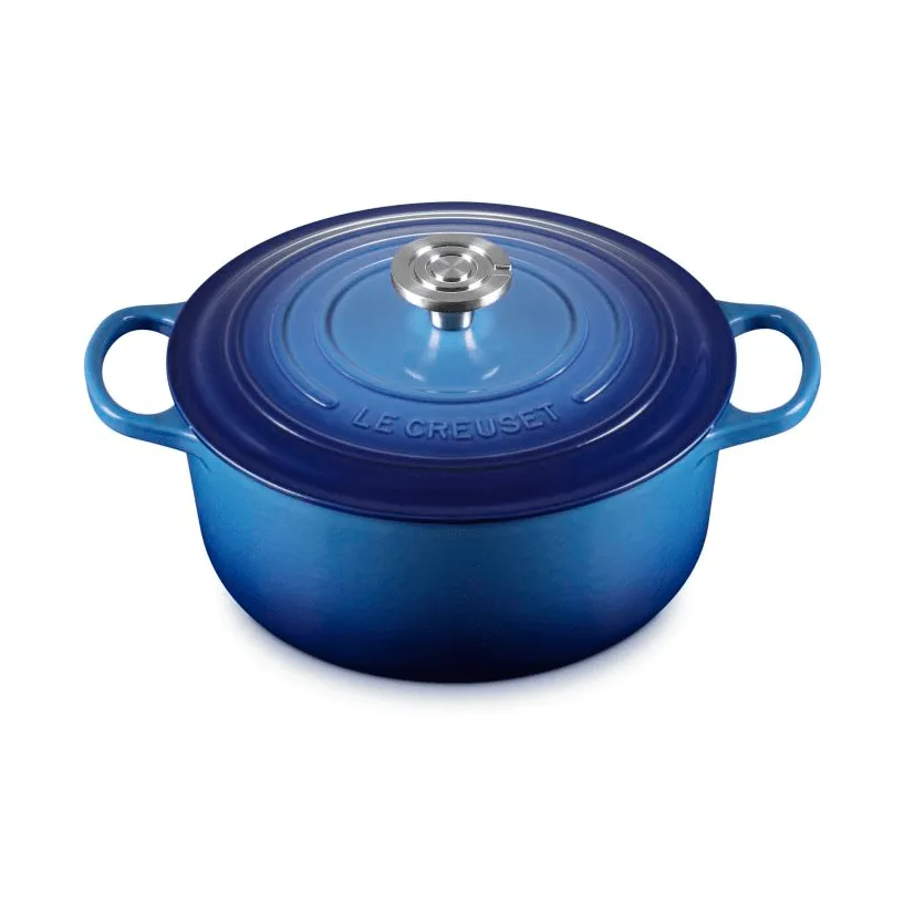 Le Creuset Signature Gusseisen runder Bräter, Azure, 5,3 l Le Creuset