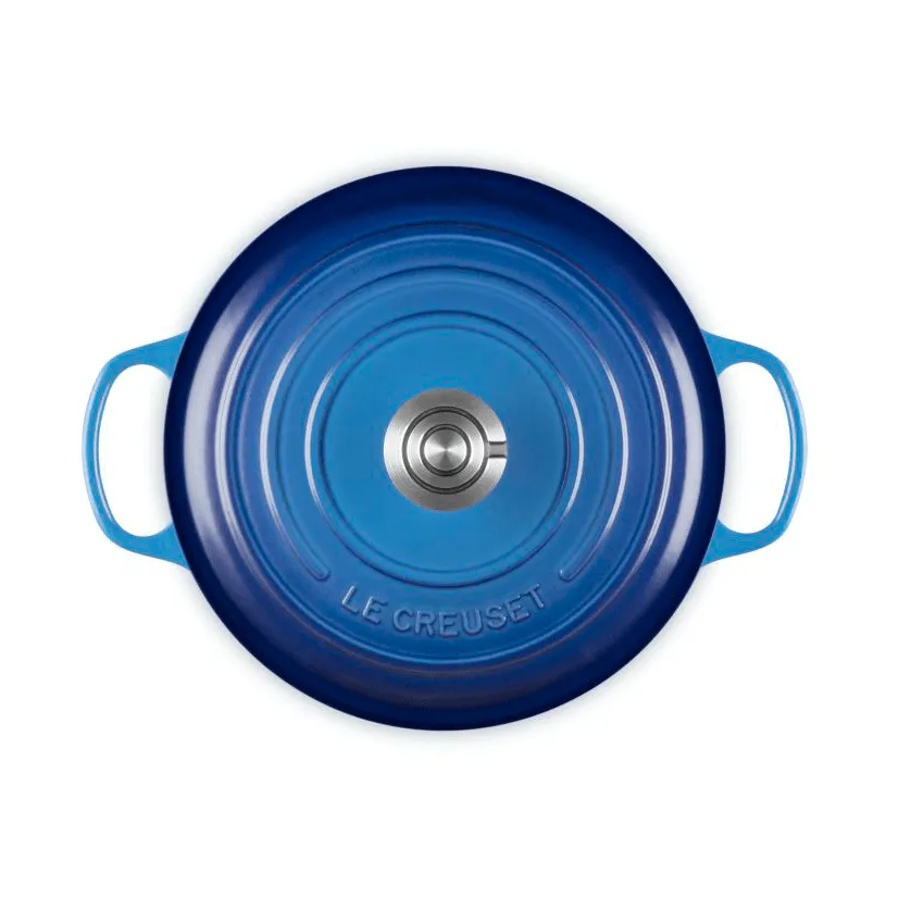 Le Creuset Signature Gusseisen runder Bräter, Azure, 5,3 l Le Creuset
