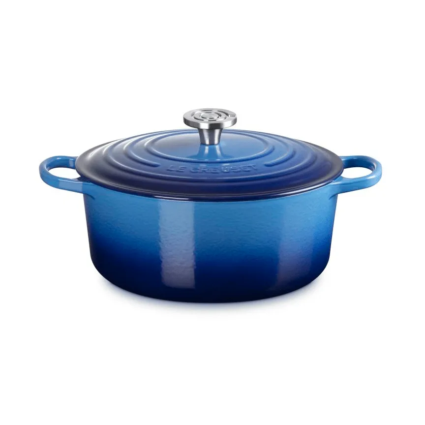 Le Creuset Signature Gusseisen runder Bräter, Azure, 6,7 l Le Creuset