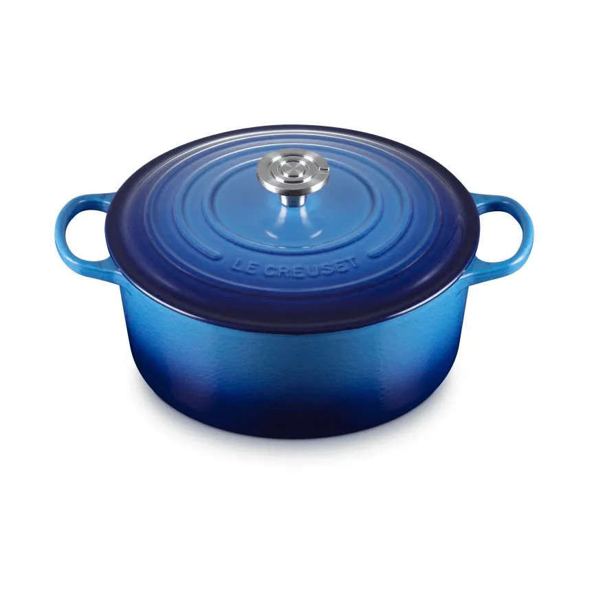 Le Creuset Signature Gusseisen runder Bräter, Azure, 6,7 l Le Creuset