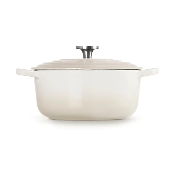 Le Creuset Signature Gusseisen runder Bräter, Baiser, 3,3 l Le Creuset