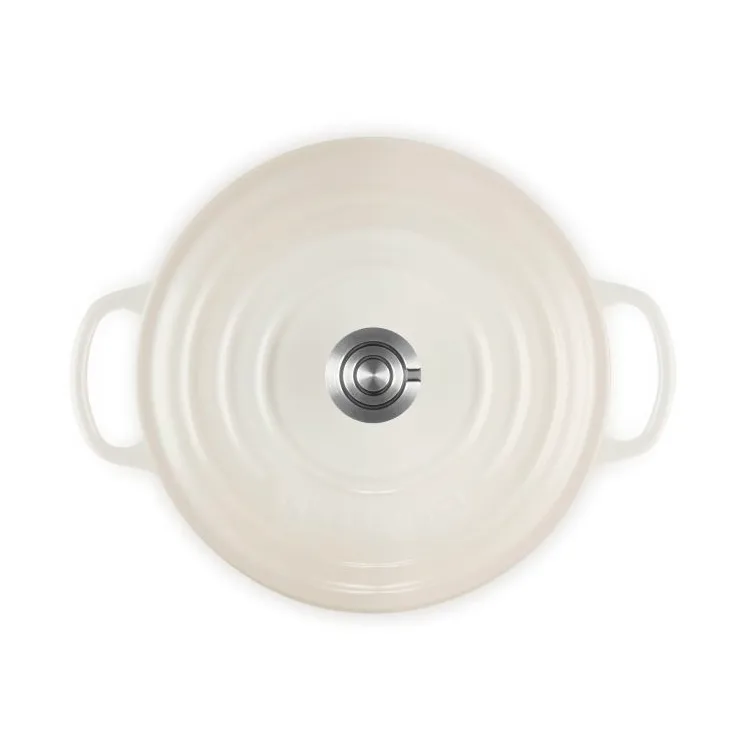 Le Creuset Signature Gusseisen runder Bräter, Baiser, 3,3 l Le Creuset