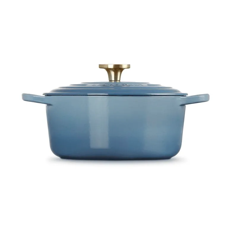 Le Creuset Signature Gusseisen runder Bräter, Chambray, 4,2 l Le Creuset