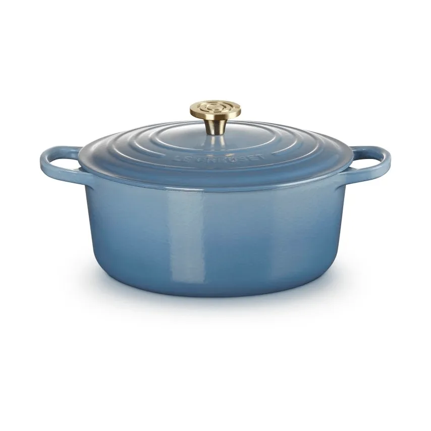 Le Creuset Signature Gusseisen runder Bräter, Chambray, 6,7 l Le Creuset