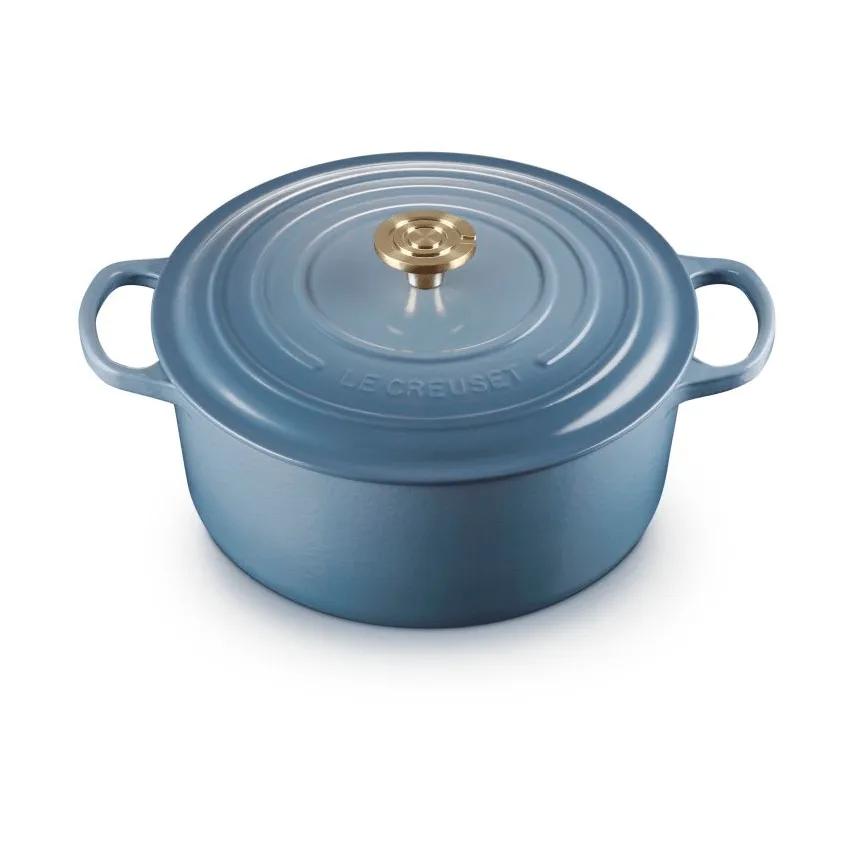 Le Creuset Signature Gusseisen runder Bräter, Chambray, 6,7 l Le Creuset