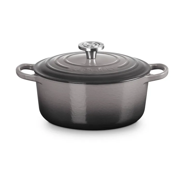 Le Creuset Signature Gusseisen runder Bräter, Flint, 4,2 l Le Creuset
