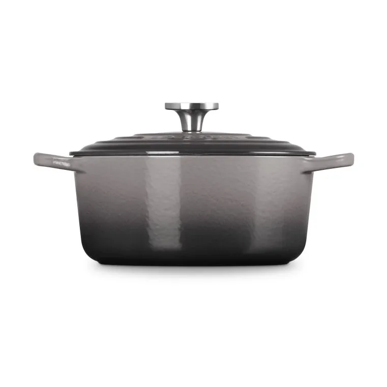 Le Creuset Signature Gusseisen runder Bräter, Flint, 4,2 l Le Creuset