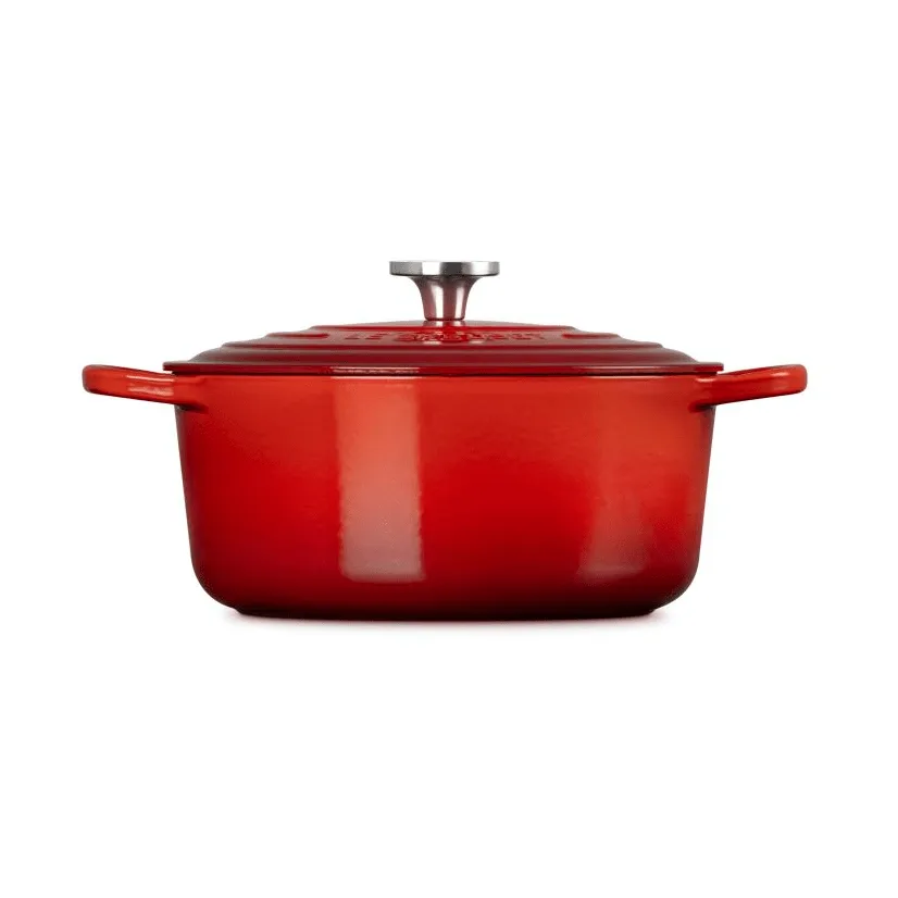 Le Creuset Signature Gusseisen runder Bräter, Kirschrot, 5,3 l Le Creuset