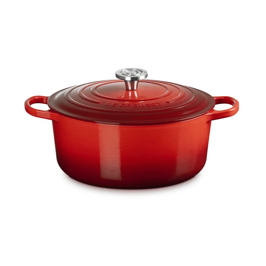 Le Creuset Signature Gusseisen runder Bräter, Kirschrot, 6,7 l Le Creuset