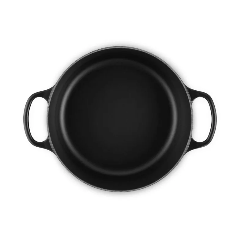 Le Creuset Signature Gusseisen runder Bräter, Matt Schwarz, 4,2 l Le Creuset