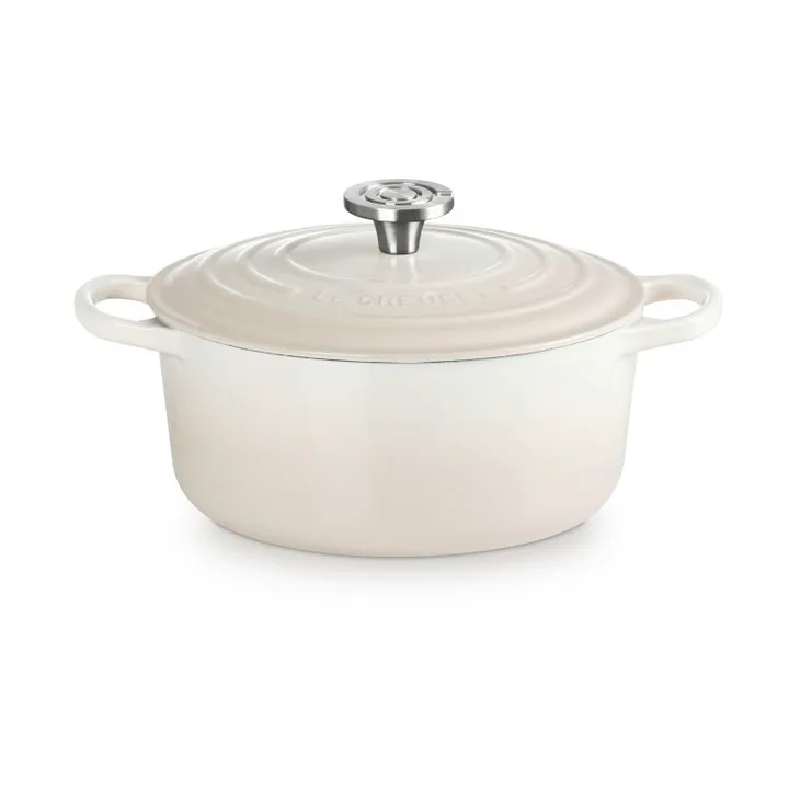Le Creuset Signature Gusseisen runder Bräter - Meringue, 4,2 l - Le Creuset