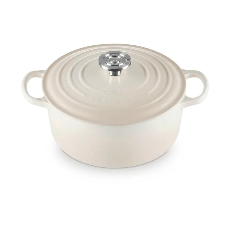 Le Creuset Signature Gusseisen runder Bräter, Meringue, 4,2 l Le Creuset