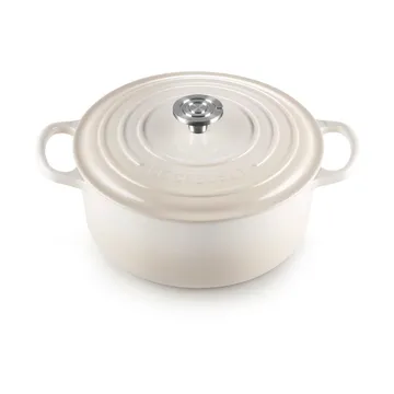 Le Creuset Signature Gusseisen runder Bräter - Meringue, 5,3 l - Le Creuset