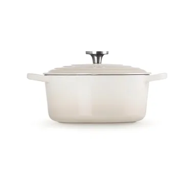 Le Creuset Signature Gusseisen runder Bräter - Meringue, 5,3 l - Le Creuset