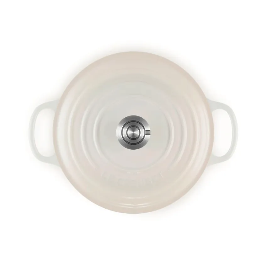 Le Creuset Signature Gusseisen runder Bräter, Meringue, 5,3 l Le Creuset