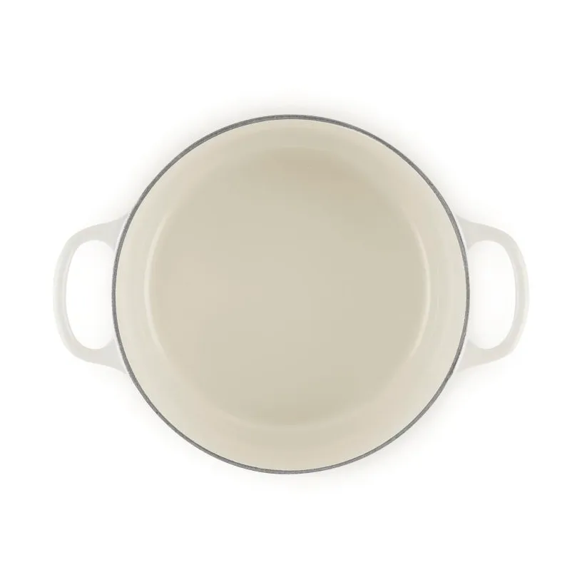 Le Creuset Signature Gusseisen runder Bräter, Meringue, 5,3 l Le Creuset