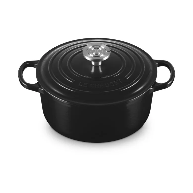 Le Creuset Signature Gusseisen runder Bräter, Schwarz, 4,2 l Le Creuset