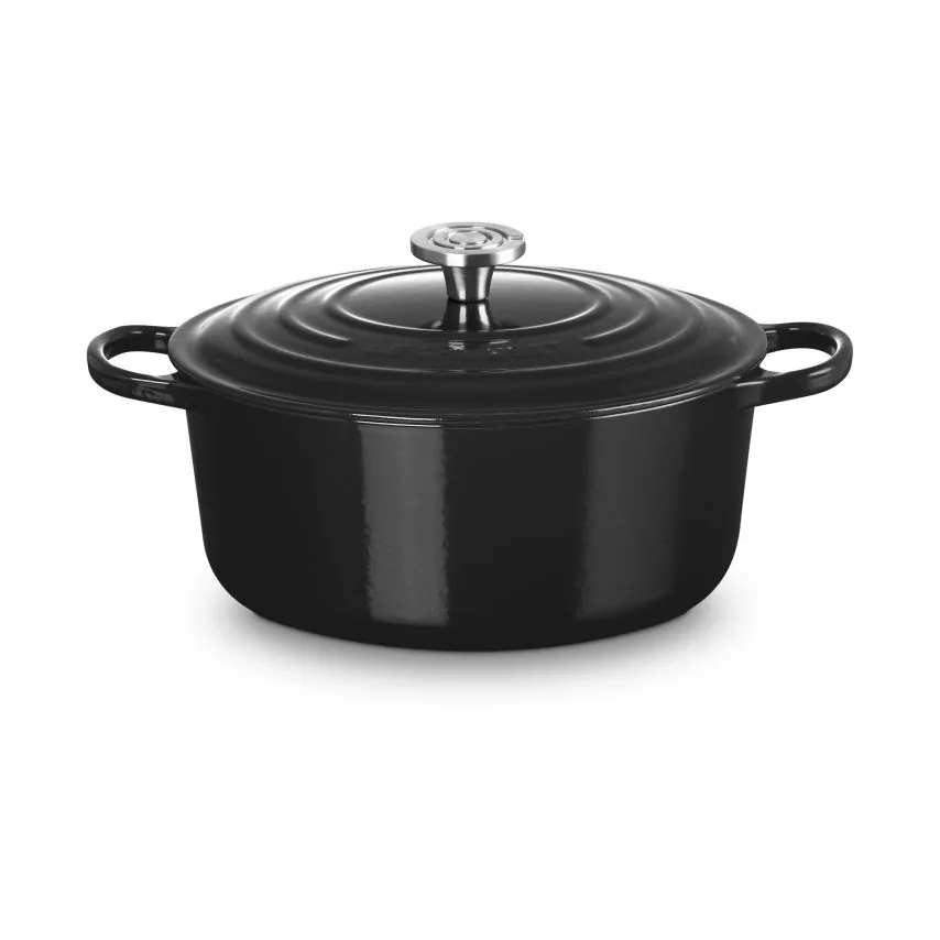 Le Creuset Signature Gusseisen runder Bräter, Schwarz, 6,7 l Le Creuset