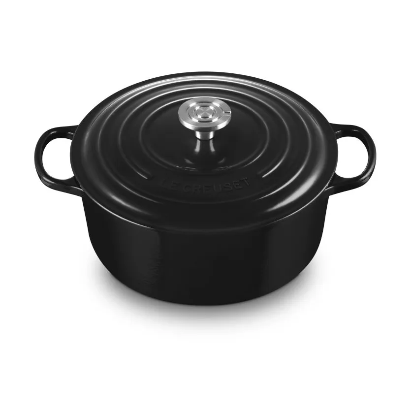 Le Creuset Signature Gusseisen runder Bräter, Schwarz, 6,7 l Le Creuset