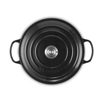 Le Creuset Signature Gusseisen runder Bräter - Schwarz, 6,7 l - Le Creuset