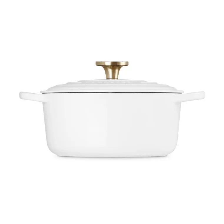 Le Creuset Signature Gusseisen runder Bräter, Weiß, 4,2 l Le Creuset