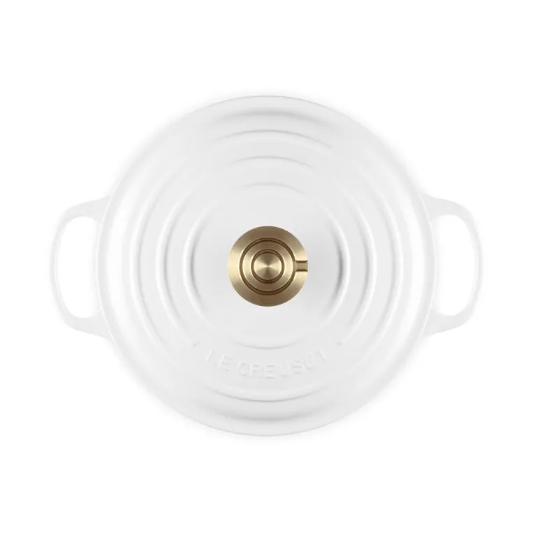 Le Creuset Signature Gusseisen runder Bräter, Weiß, 4,2 l Le Creuset