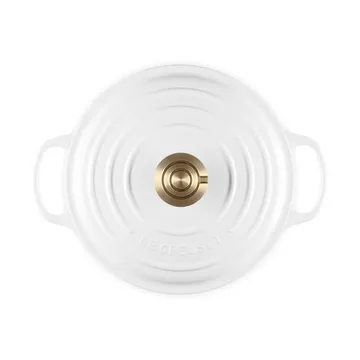 Le Creuset Signature Gusseisen runder Bräter - Weiß, 4,2 l - Le Creuset