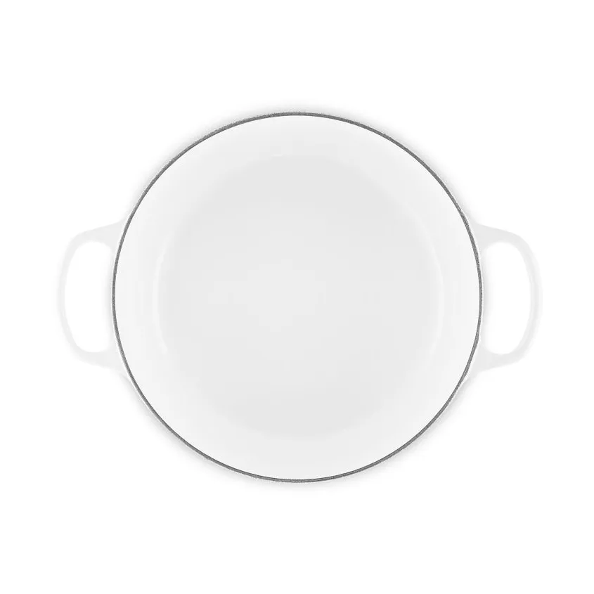 Le Creuset Signature Gusseisen runder Bräter, Weiß, 6,7 l Le Creuset