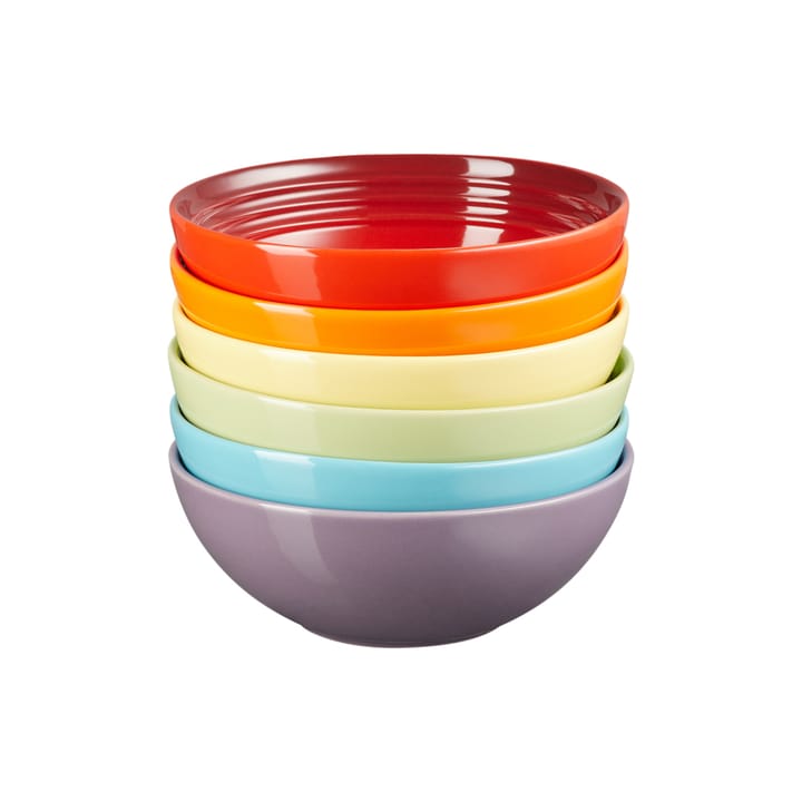 Le Creuset Signature tiefer Teller 16cm 6er Pack, Rainbow Le Creuset