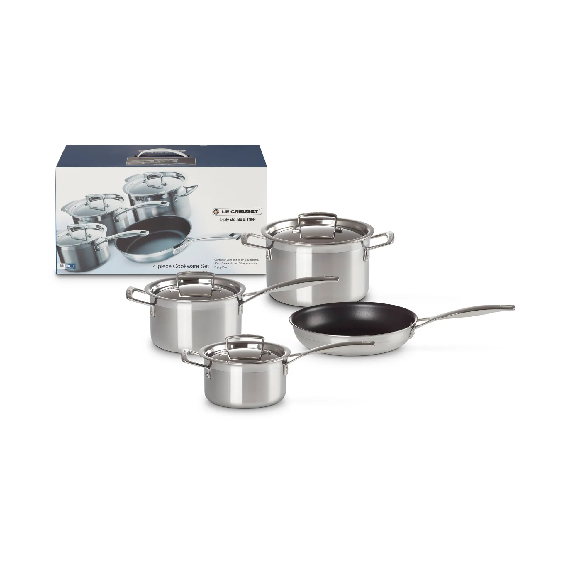 Le Creuset Topf- und Pfannenset, Edelstahl, 4-teilig Le Creuset