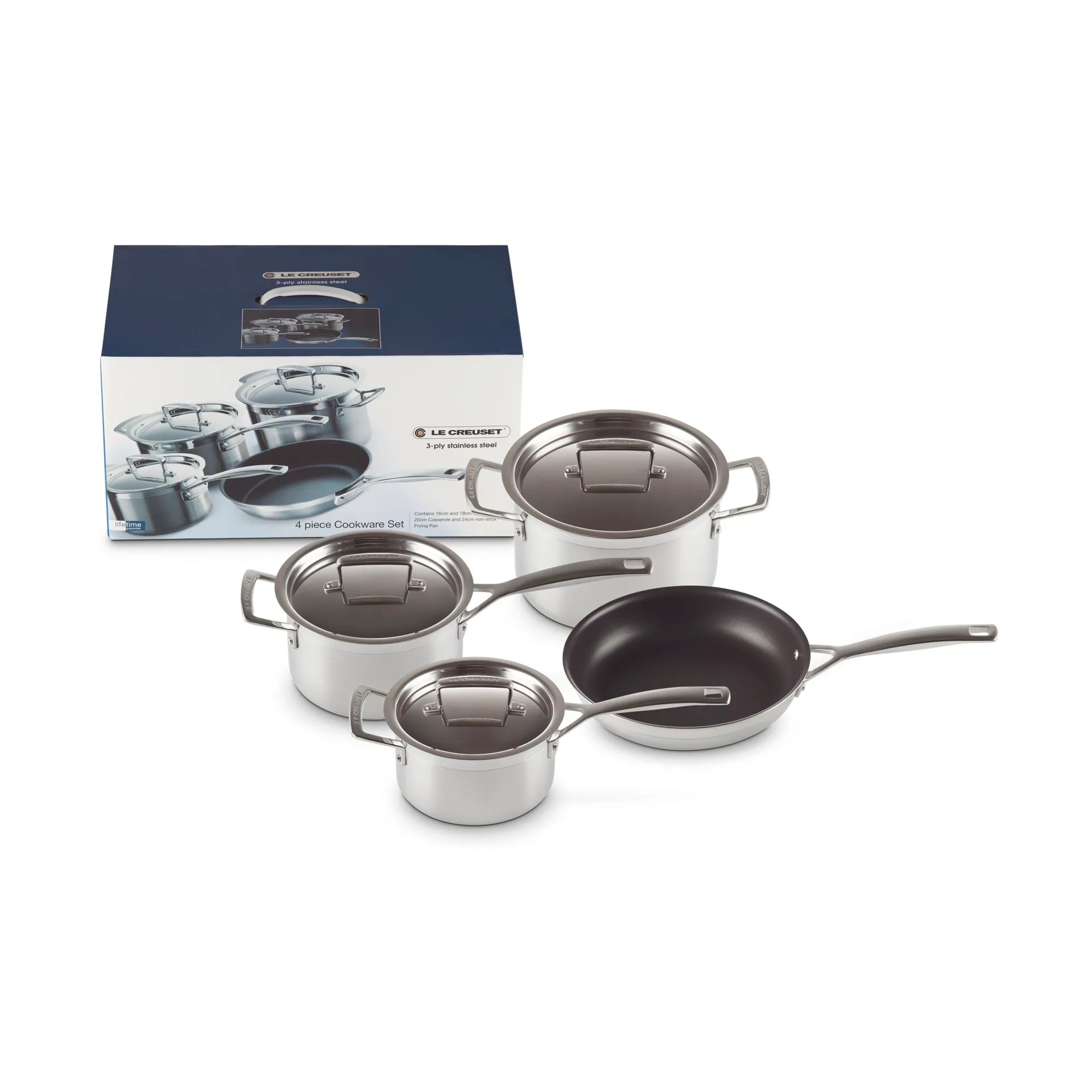Le Creuset Topf- und Pfannenset, Edelstahl, 4-teilig Le Creuset