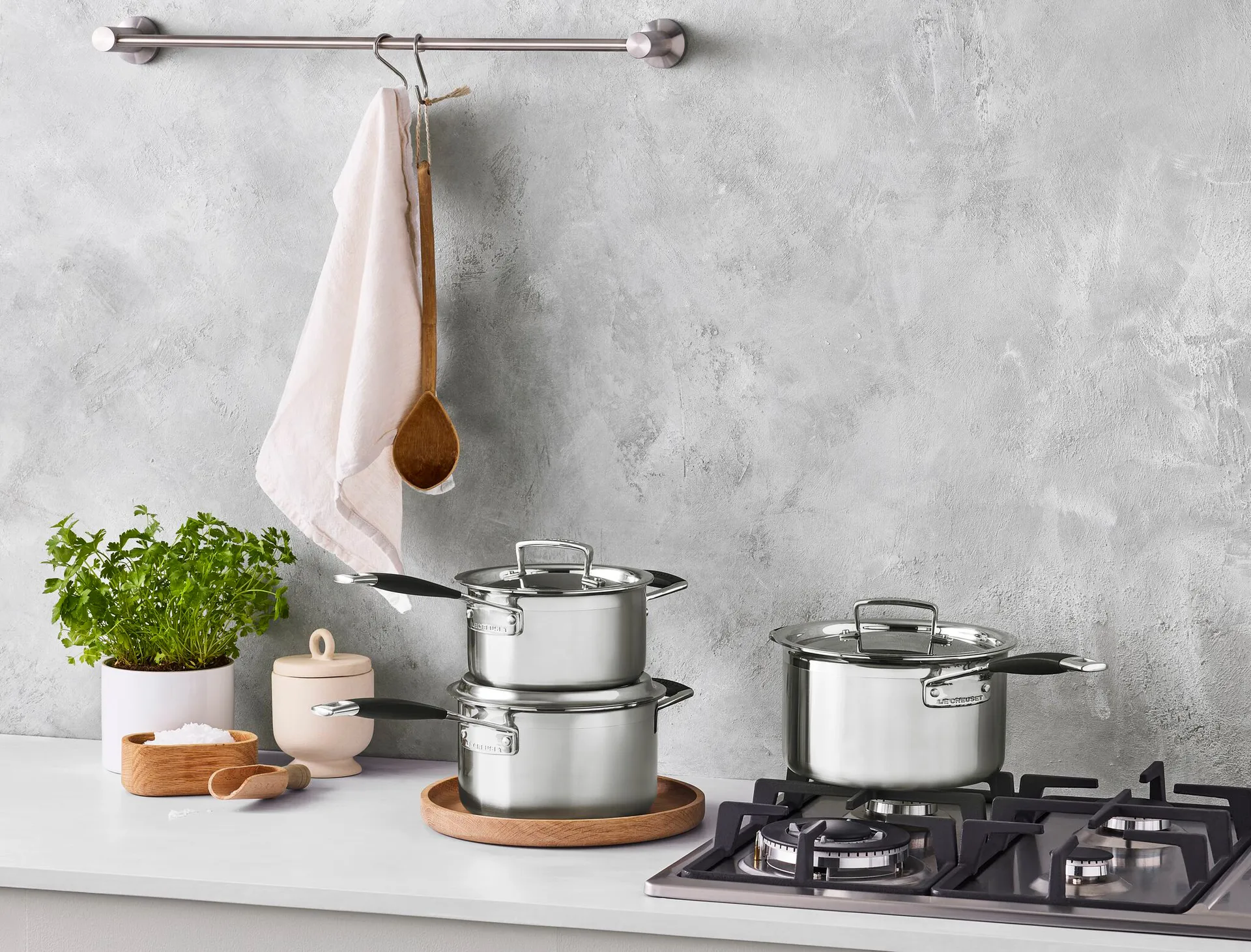 Le Creuset Topfset, Edelstahl, 3-teilig Le Creuset