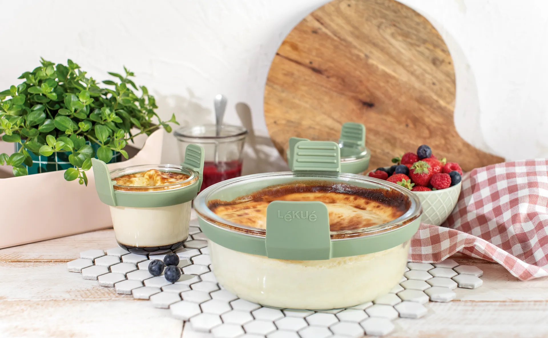 Lékué Air Fryer Glastasse mini 4-teilig, Transparent Lékué