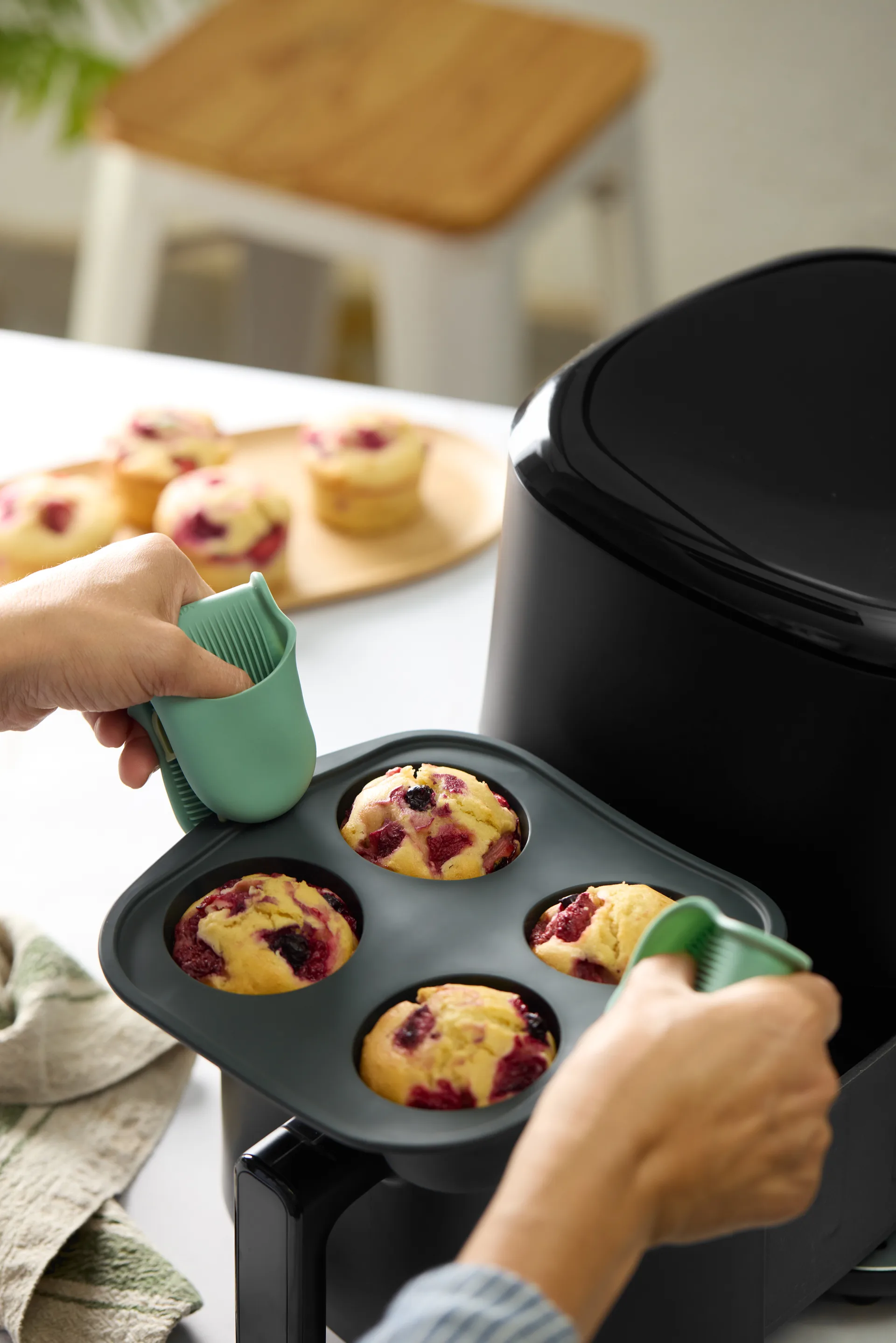 Lékué Air Fryer Muffinform 4-teilig, Grey Lékué