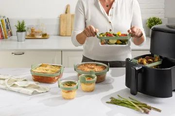 Lékué Air Fryer rechteckige Glasform 2-teilig - Transparent - Lékué