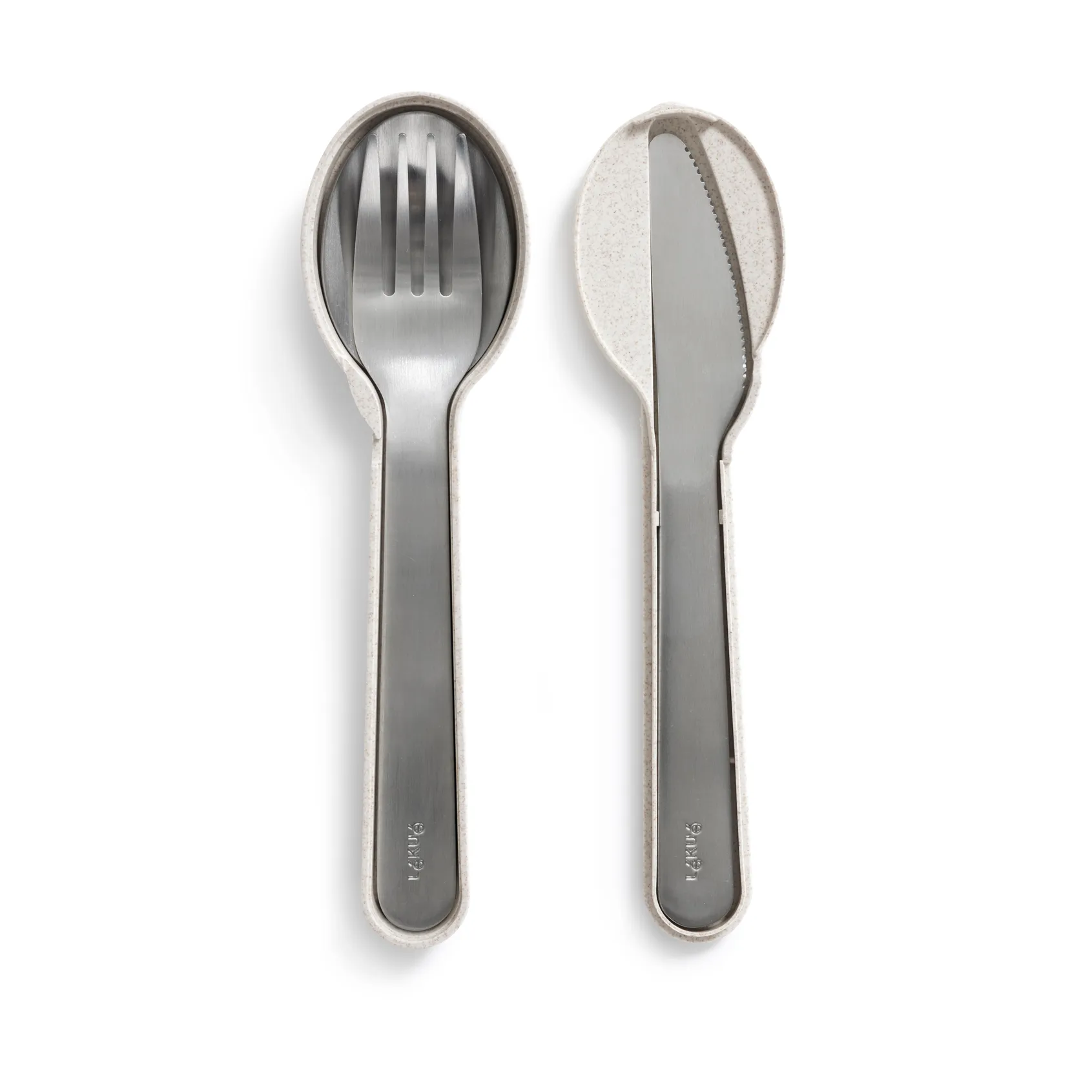 Lékué Besteckset mit Etui 5 Teile, Beige Lékué