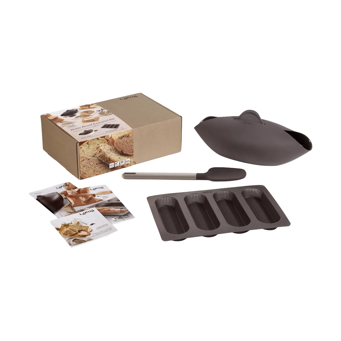 Lékué Brotbäcker-Set 3 Teile, Braun Lékué