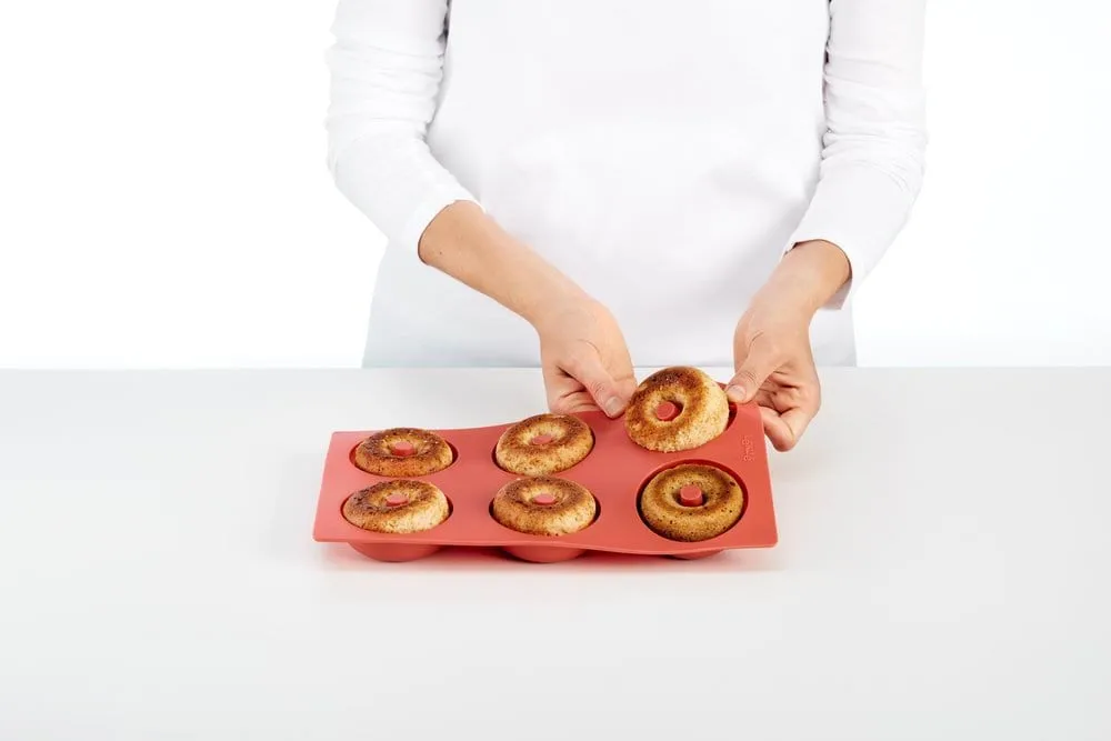Lékué Donutform Silikon 6 Stk., Rot Lékué