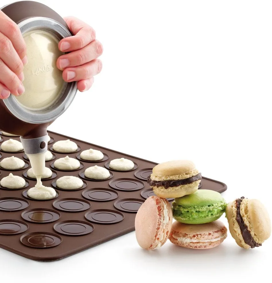 Lékué macarons Backmatte Silikon 40 cm, Braun Lékué