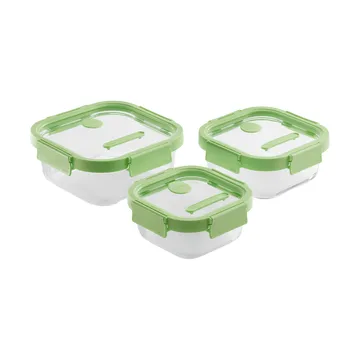 Lékué quadratische Brotdose Glas 0,32 L - Grün - Lékué