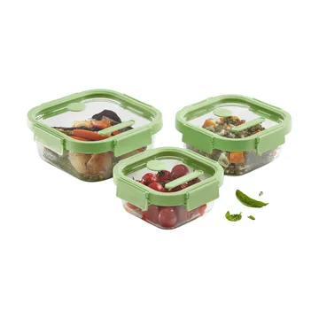 Lékué quadratische Glas-Essensbox 0,52 L - Grün - Lékué