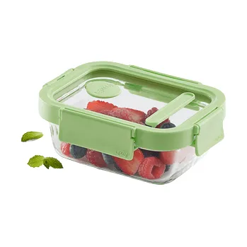 Lékué rechteckige Glas-Lunchbox 0,37 L, Grün Lékué