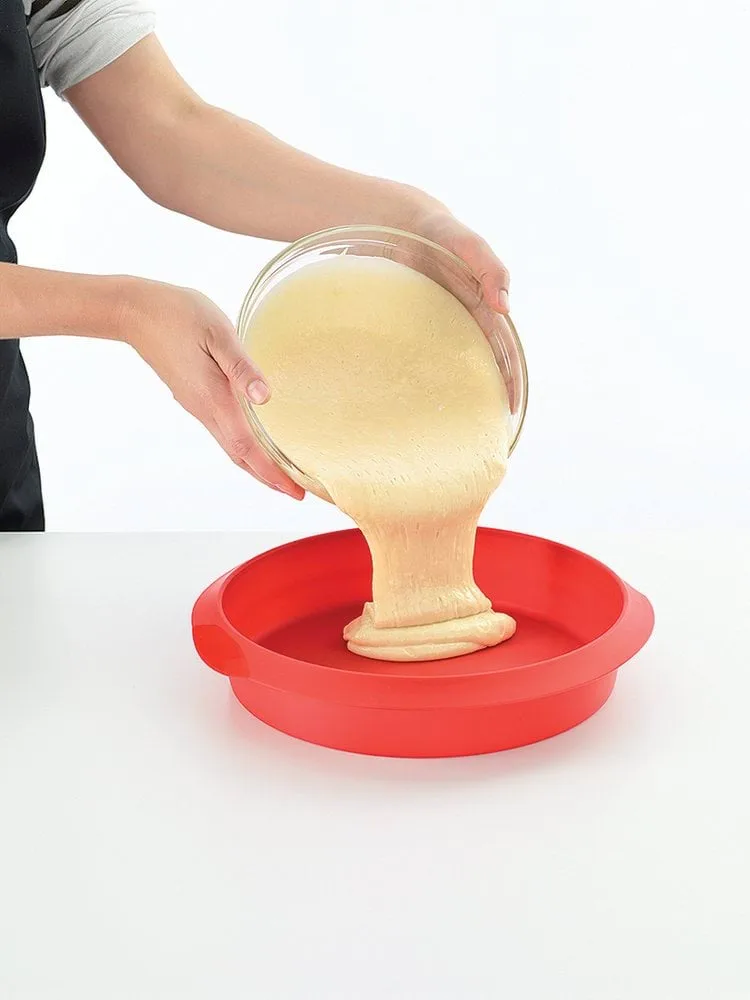 Lékué runde Kuchenform 26 cm, Rot Lékué