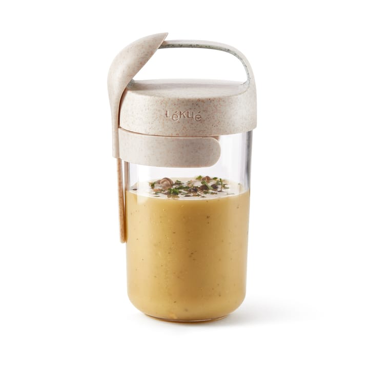 Lékué To Go Dose Organic mit Löffel beige, 0,6 L Lékué
