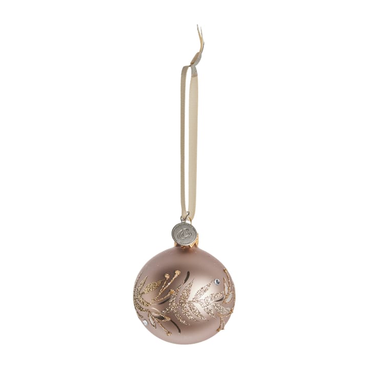 Cadelia Weihnachtskugel mit Blatt Ø6cm, Powder-light gold Lene Bjerre