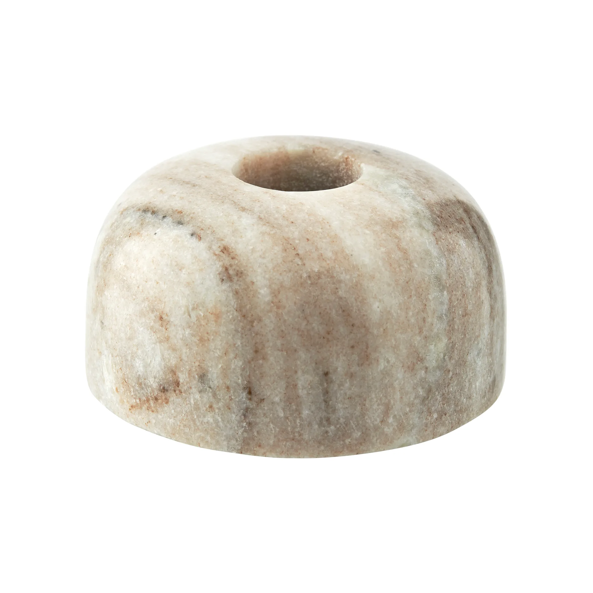 Marmilla Kerzenhalter Ø7,5cm, Light brown marble Lene Bjerre