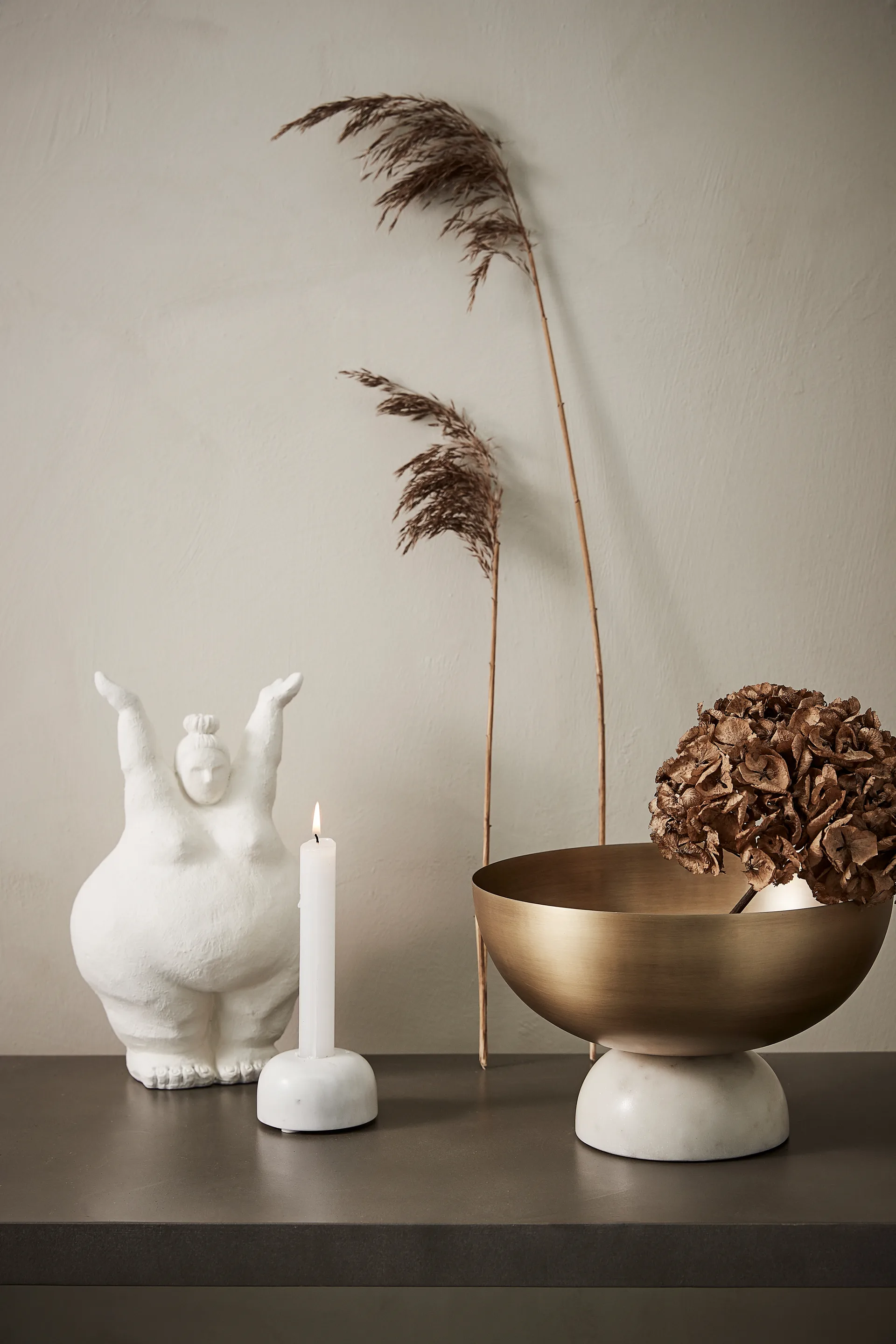 Marmilla Kerzenhalter Ø7,5cm, White marble Lene Bjerre