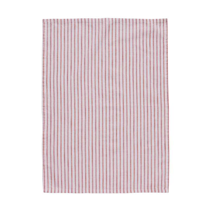 Olivia Geschirrtuch schmale Streifen 50x70 cm - Off White-Dark Coral - Lene Bjerre