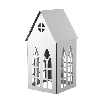 Sigrine House Windlicht - Silberfarben, 11,5x11xH23 cm - Lene Bjerre